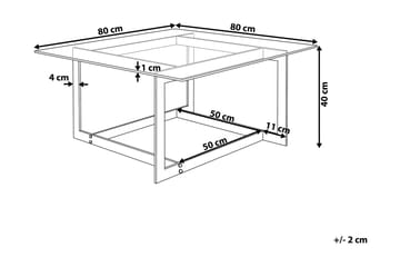 Crystal 80 cm Kvadratiskt Soffbord med Geometriskt Underrede i Glas - Klar - Möbler - Vardagsrum - Soffbord & vardagsrumsbord - Soffbord