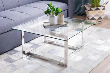 Crystal Soffbord 80 cm - Silver/Glas - Möbler - Vardagsrum - Soffbord & vardagsrumsbord - Soffbord