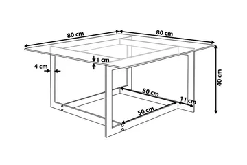 Crystal Soffbord 80 cm - Silver/Glas - Möbler - Vardagsrum - Soffbord & vardagsrumsbord - Soffbord