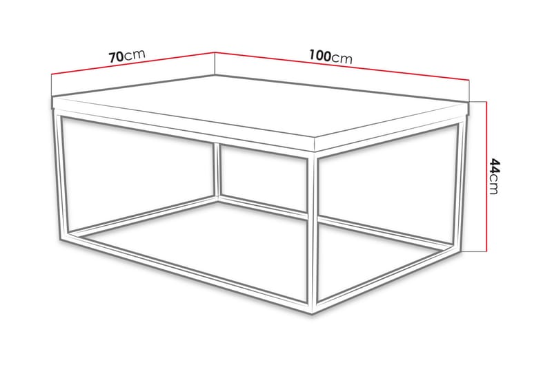 CUBAS Soffbord 100 cm Ekfärg/Svart - Beige/Brun - Soffbord - Bord