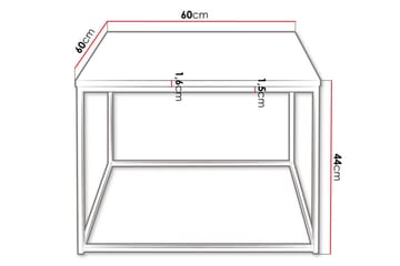 Cubosa Kvadratiskt Soffbord 60 cm i Trä och Metall - Vit|Svart - Möbler - Vardagsrum - Soffbord & vardagsrumsbord - Soffbord