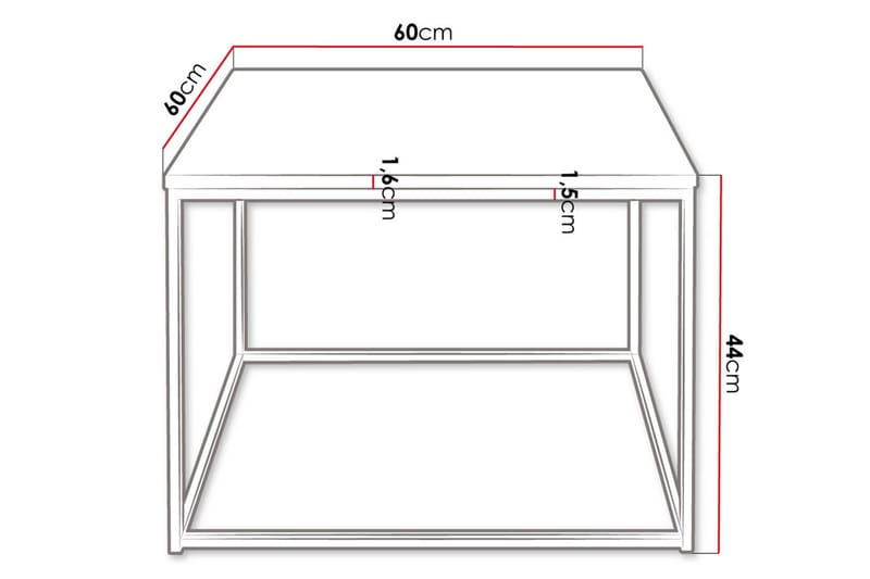 Cubosa Kvadratiskt Soffbord 60 cm i Trä och Metall - Vit|Svart - Möbler - Vardagsrum - Soffbord & vardagsrumsbord - Soffbord