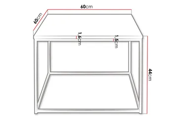 Cubosa Soffbord 60 cm - Vit/Svart - Möbler - Vardagsrum - Soffbord & vardagsrumsbord - Soffbord