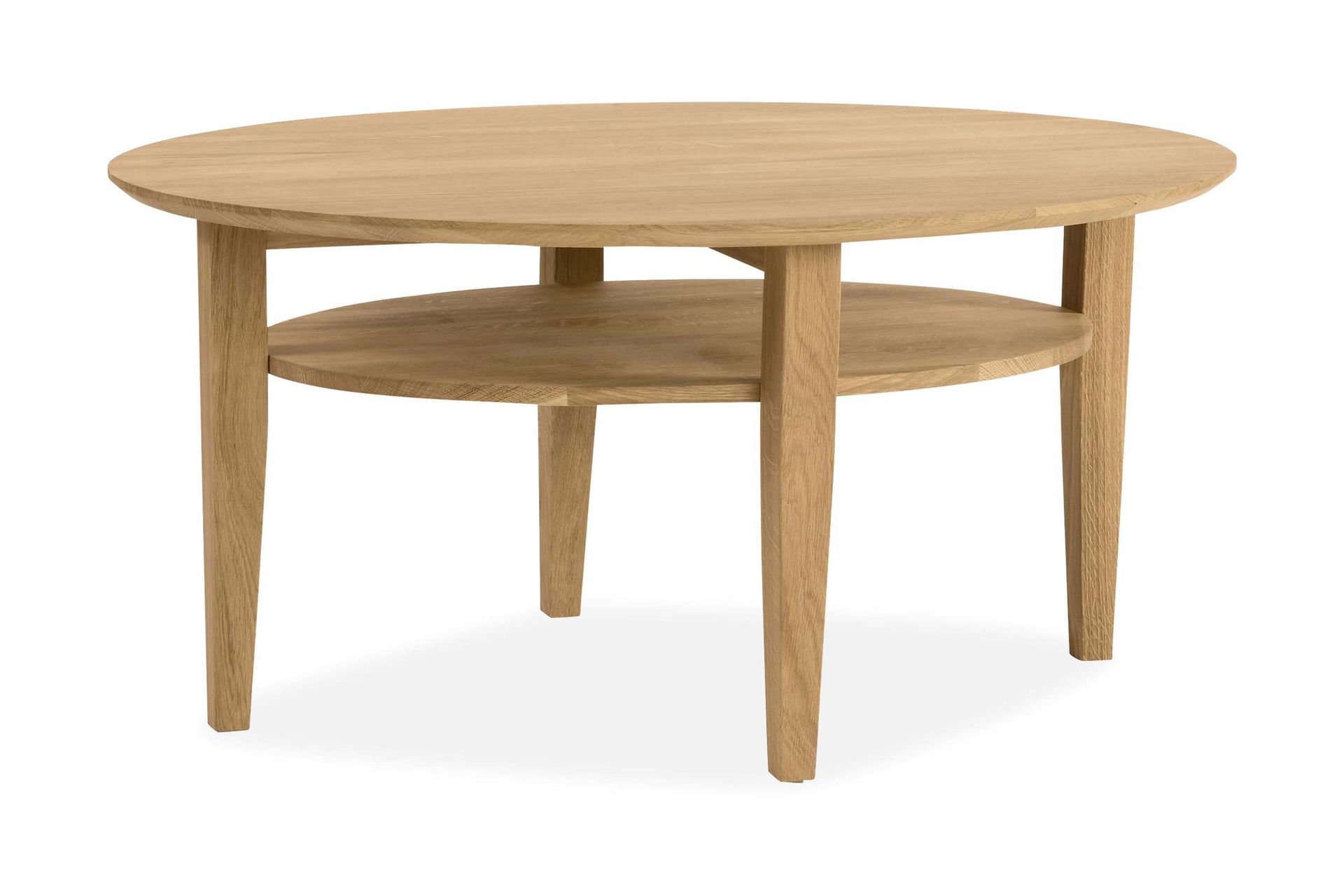 Cullman Soffbord 90 cm Ovalt med F&ouml;rvaring Hylla - Ek