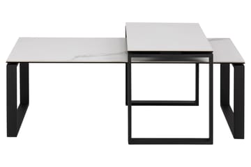 Cynthia Rektangulärt Satsbord Soffbord 115 cm i Keramik med Metallben - Vit - Möbler - Vardagsrum - Soffbord & vardagsrumsbord - Satsbord