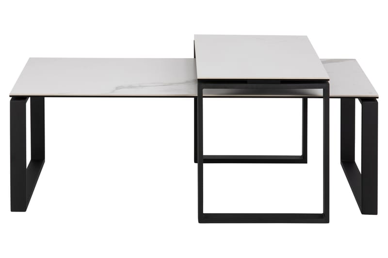 Cynthia Rektangulärt Satsbord Soffbord 115 cm i Keramik med Metallben - Vit - Möbler - Vardagsrum - Soffbord & vardagsrumsbord - Satsbord