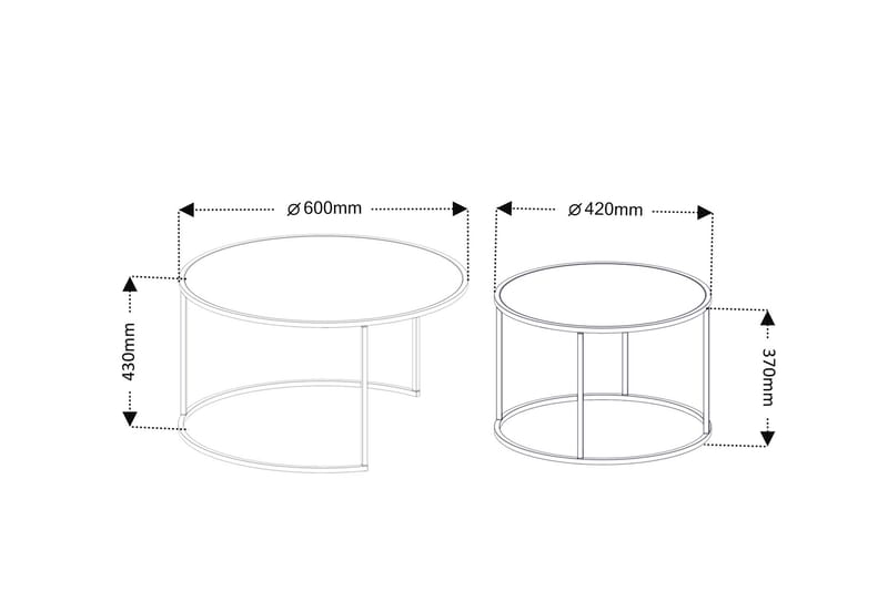 DADLES Soffbord 60 cm Svart - Möbler - Vardagsrum - Soffbord & vardagsrumsbord - Soffbord