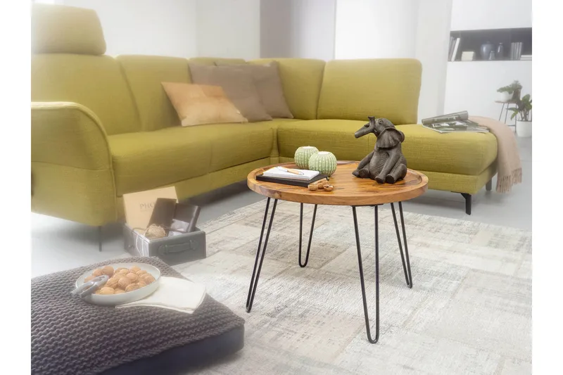 Dannemare Soffbord 60 cm Runt - Massivt Trä/Svart - Möbler - Vardagsrum - Soffbord & vardagsrumsbord - Soffbord