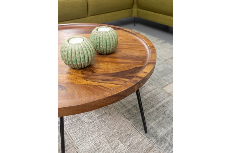 Dannemare Soffbord 60 cm Runt - Massivt Trä/Svart - Möbler - Vardagsrum - Soffbord & vardagsrumsbord - Soffbord