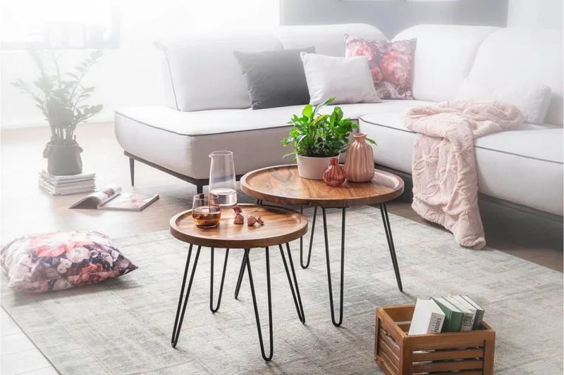 Dannemare Soffbord 60 cm Runt - Massivt Trä/Svart - Möbler - Vardagsrum - Soffbord & vardagsrumsbord - Soffbord