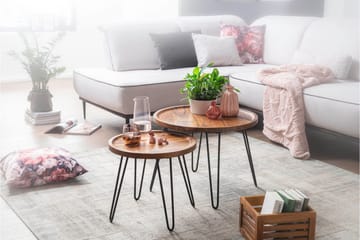 Dannemare Soffbord 60 cm Runt - Massivt Trä/Svart - Möbler - Vardagsrum - Soffbord & vardagsrumsbord - Soffbord