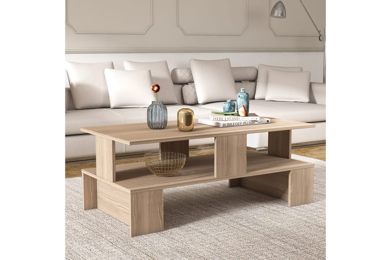 DARUVARA Soffbord 120 cm Natur/Mörkbrun - Möbler - Vardagsrum - Soffbord & vardagsrumsbord - Soffbord