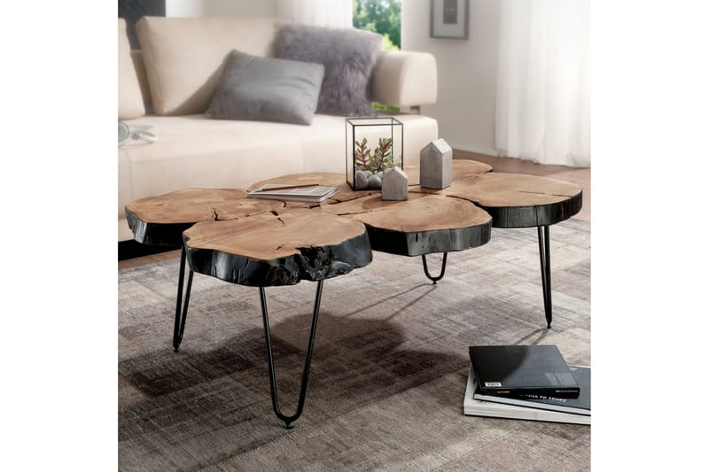 DAWUSSUUA Soffbord 115 cm Akacia/Svart - Möbler - Vardagsrum - Soffbord & vardagsrumsbord - Soffbord