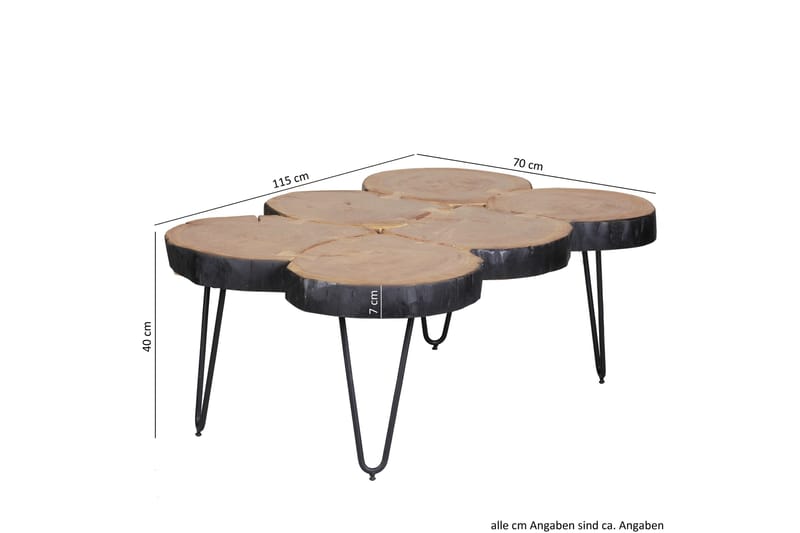 DAWUSSUUA Soffbord 115 cm Akacia/Svart - Möbler - Vardagsrum - Soffbord & vardagsrumsbord - Soffbord