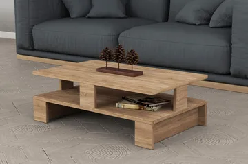 Decorta Soffbord 80 cm med Förvaring Hylla - Ekfärg - Möbler - Vardagsrum - Soffbord & vardagsrumsbord - Soffbord