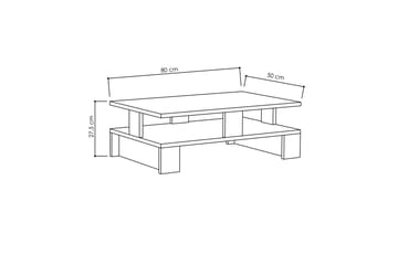 Decorta Soffbord 80 cm med Förvaring Hylla - Mörkgrå - Möbler - Vardagsrum - Soffbord & vardagsrumsbord - Soffbord