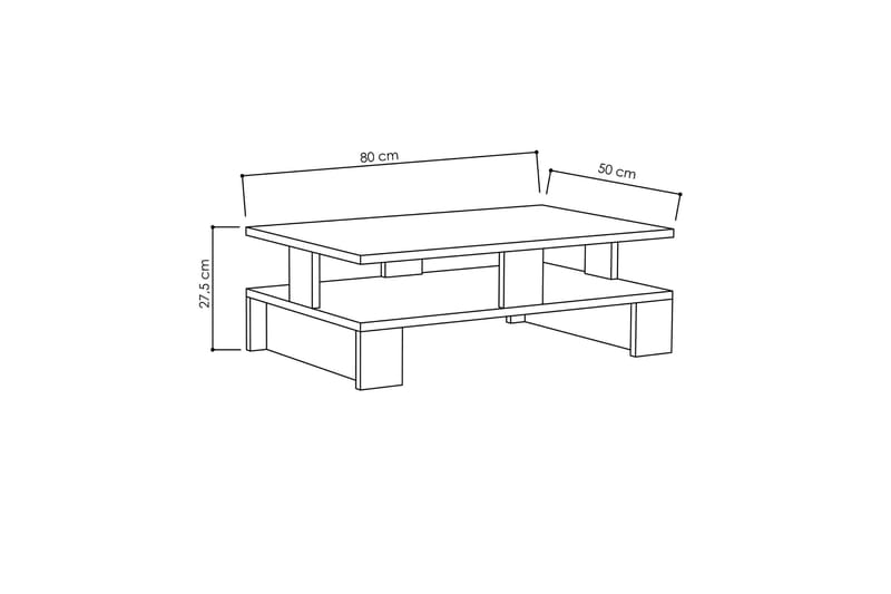 Decorta Soffbord 80 cm med Förvaring Hylla - Mörkgrå - Möbler - Vardagsrum - Soffbord & vardagsrumsbord - Soffbord