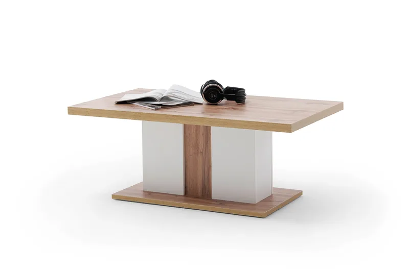 Degaust Soffbord 115 cm - Vit/Ekfärg - Möbler - Vardagsrum - Soffbord & vardagsrumsbord - Soffbord