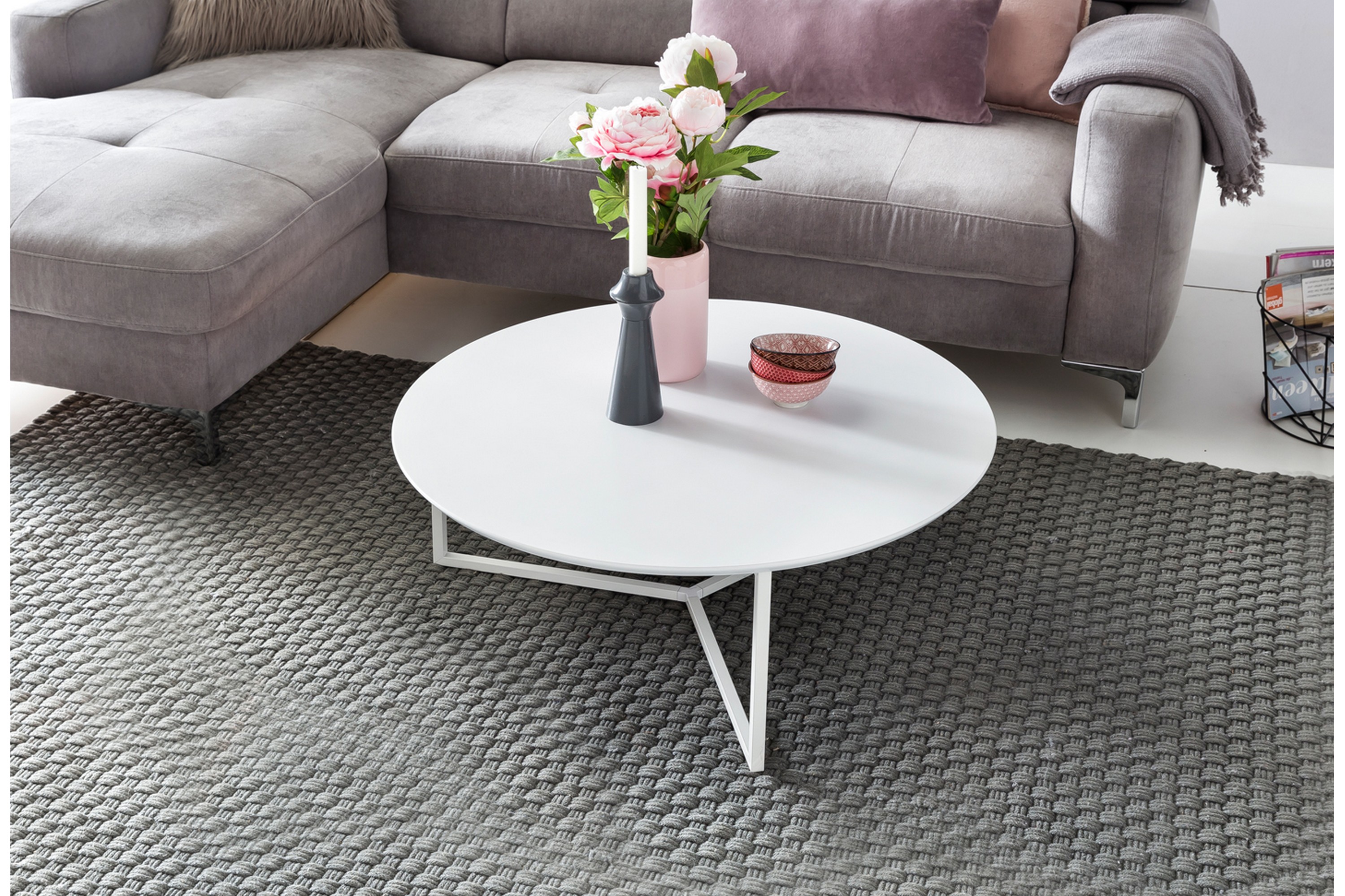 dejong soffbord 80 cm runt vit -