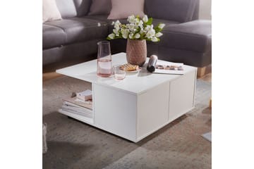Delgadillo Kvadratiskt Soffbord 70 cm med Lådor och Hjul i Målat Trä - Vit - Möbler - Vardagsrum - Soffbord & vardagsrumsbord - Soffbord