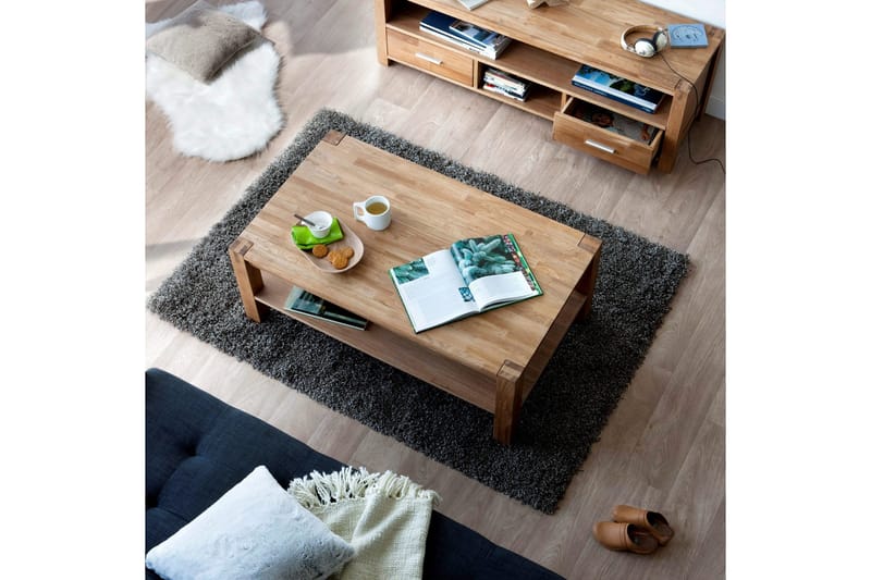 Demottte Soffbord 110 cm med Förvaring Hylla - Ekfanér - Möbler - Vardagsrum - Soffbord & vardagsrumsbord - Soffbord