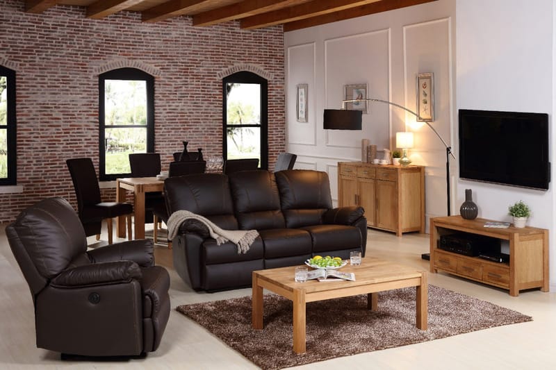 Demottte Soffbord 110 cm med Förvaring Hylla - Ekfanér - Möbler - Vardagsrum - Soffbord & vardagsrumsbord - Soffbord