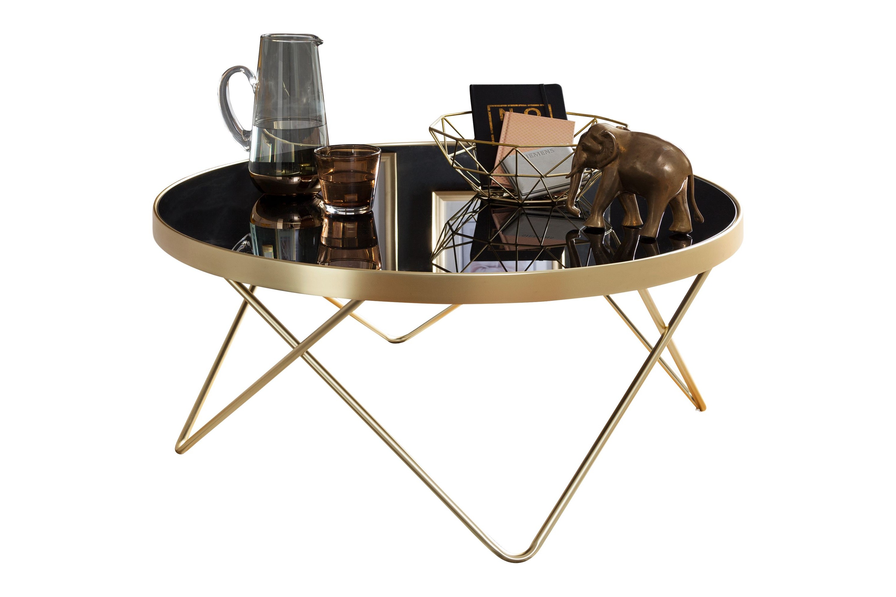 deruyter soffbord 82 cm runt svart/guld -