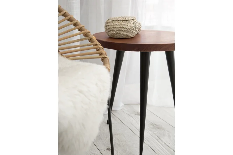Detah 45 cm Runt Soffbord i Teak - Brun - Möbler - Vardagsrum - Soffbord & vardagsrumsbord - Soffbord