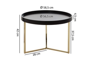 Dhir Soffbord 59 cm Runt - Svart/Guld - Möbler - Vardagsrum - Soffbord & vardagsrumsbord - Soffbord
