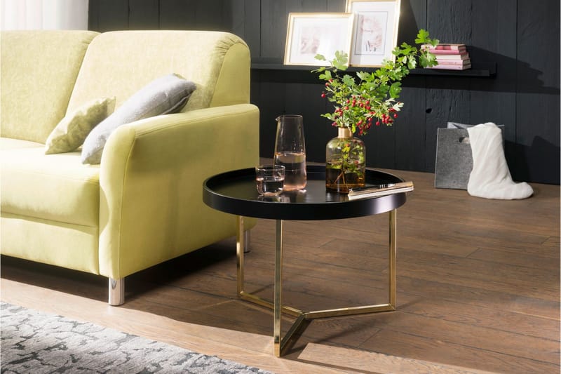 Dhir Soffbord 59 cm Runt - Svart/Guld - Möbler - Vardagsrum - Soffbord & vardagsrumsbord - Soffbord