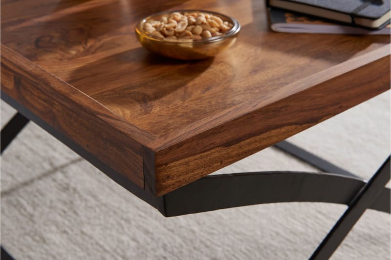 DIENHART Soffbord 63 cm Massivt Trä/Svart - Möbler - Vardagsrum - Soffbord & vardagsrumsbord - Soffbord