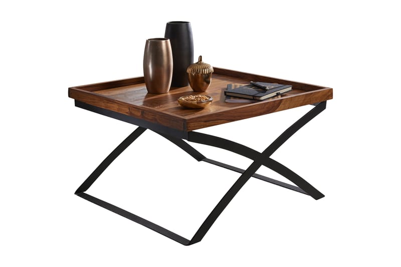 DIENHART Soffbord 63 cm Massivt Trä/Svart - Möbler - Vardagsrum - Soffbord & vardagsrumsbord - Soffbord