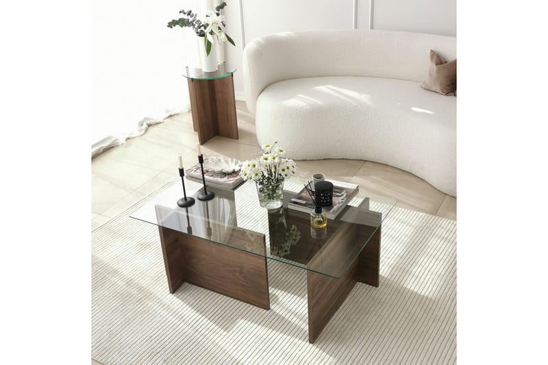 DIMANTS Soffbord 105x40x105 cm Brun - Möbler - Vardagsrum - Soffbord & vardagsrumsbord - Soffbord