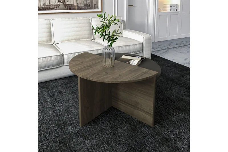 Soffbord Dolcer Valnöt / Antracit - Valnöt / Antracit - Möbler - Vardagsrum - Soffbord & vardagsrumsbord - Satsbord