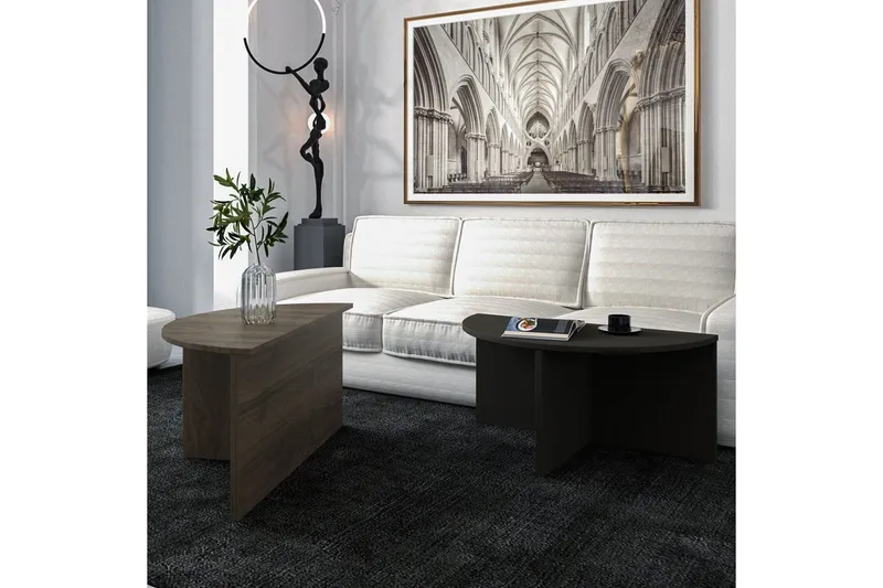 Soffbord Dolcer Valnöt / Antracit - Valnöt / Antracit - Möbler - Vardagsrum - Soffbord & vardagsrumsbord - Satsbord