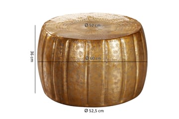Dominoe 60 cm Runt Soffbord med Hamrad Trumform i Metall - Guld - Möbler - Vardagsrum - Soffbord & vardagsrumsbord - Soffbord
