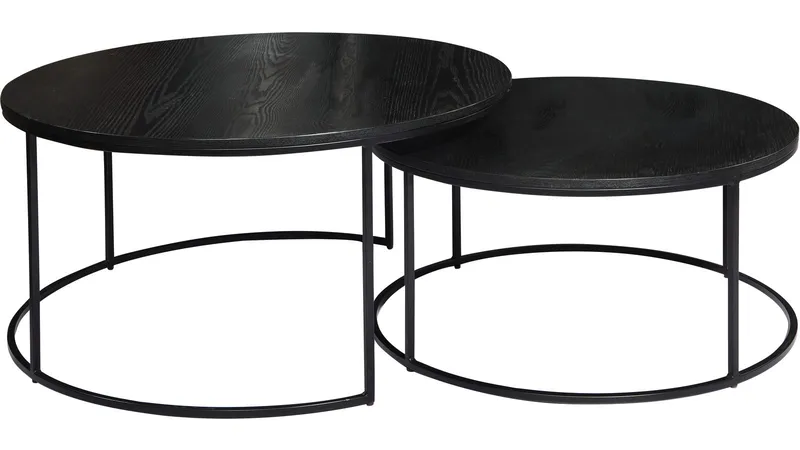Soffbord Dover ø85 Omonterad - Svart med vitpigmenterad topp - Möbler - Vardagsrum - Soffbord & vardagsrumsbord - Soffbord