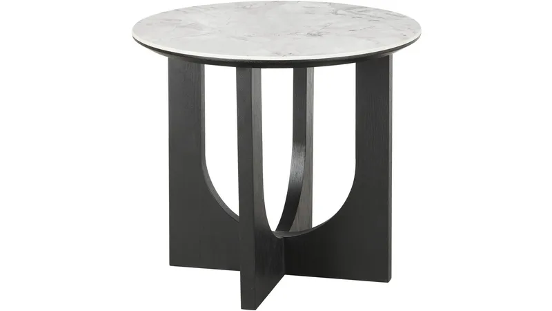 Soffbord Drivor 50 cm, Svartlackad askfaner