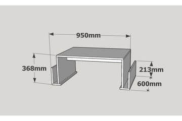 Elegancia Soffbord 95 cm med Tidningsförvaring - Vit - Möbler - Vardagsrum - Soffbord & vardagsrumsbord - Soffbord