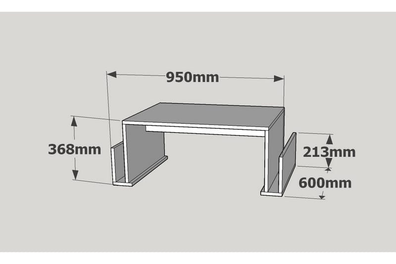 Elegancia Soffbord 95 cm med Tidningsförvaring - Vit - Möbler - Vardagsrum - Soffbord & vardagsrumsbord - Soffbord