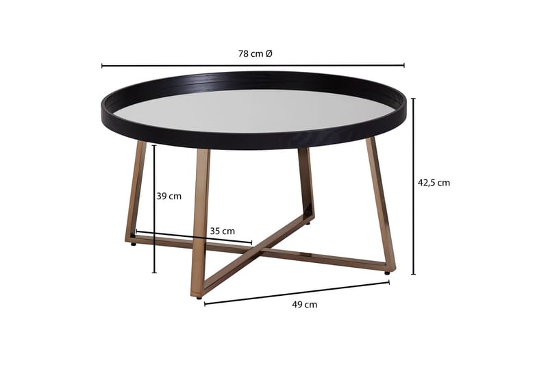 Elphin Soffbord 78 cm Runt - Glas/Svart - Möbler - Vardagsrum - Soffbord & vardagsrumsbord - Soffbord