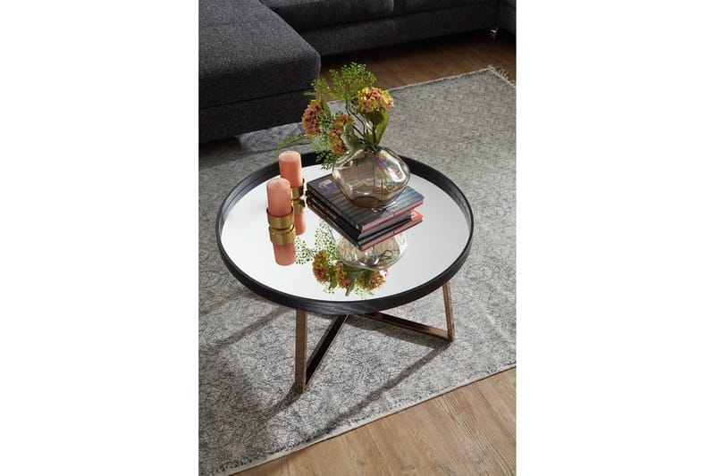 Elphin Soffbord 78 cm Runt - Glas/Svart - Möbler - Vardagsrum - Soffbord & vardagsrumsbord - Soffbord