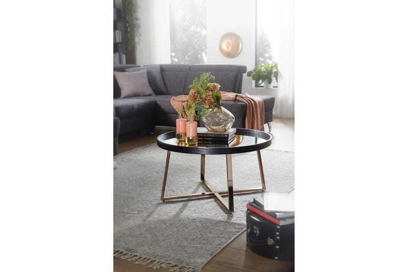 Elphin Soffbord 78 cm Runt - Glas/Svart - Möbler - Vardagsrum - Soffbord & vardagsrumsbord - Soffbord