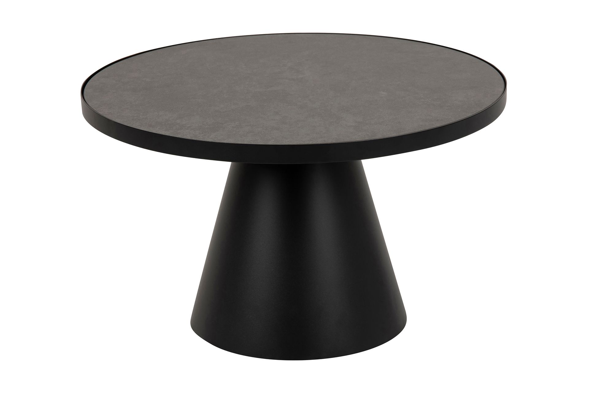 elvanli förlängingsbart soffbord 66 cm runt glas/svart/matt -