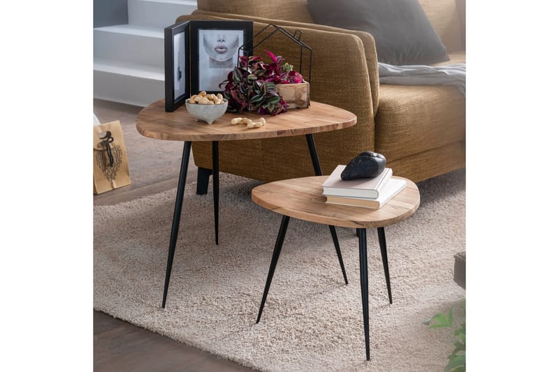 ERINY Satsbord 2-pack 60 cm Brun - Möbler - Vardagsrum - Soffbord & vardagsrumsbord - Soffbord