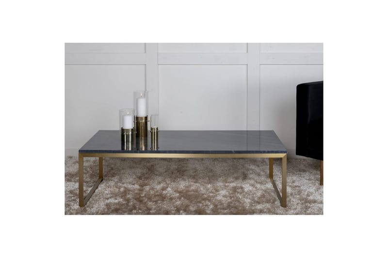 Soffbord Estelle Rektangulärt 60x120 cm Marmor - Grå / Mässing - Möbler - Vardagsrum - Soffbord & vardagsrumsbord - Soffbord