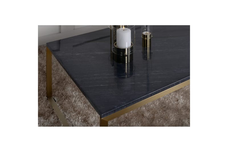Soffbord Estelle Rektangulärt 60x120 cm Marmor - Grå / Mässing - Möbler - Vardagsrum - Soffbord & vardagsrumsbord - Soffbord
