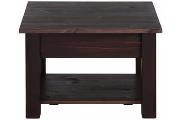 Evonne 60 cm Kvadratiskt Soffbord med Lådor i Furu - Mörkbrun - Möbler - Vardagsrum - Soffbord & vardagsrumsbord - Soffbord
