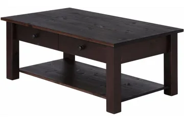 Evonne Soffbord 100 cm med Förvaring 2 Lådor + Hylla - Svart - Möbler - Vardagsrum - Soffbord & vardagsrumsbord - Soffbord