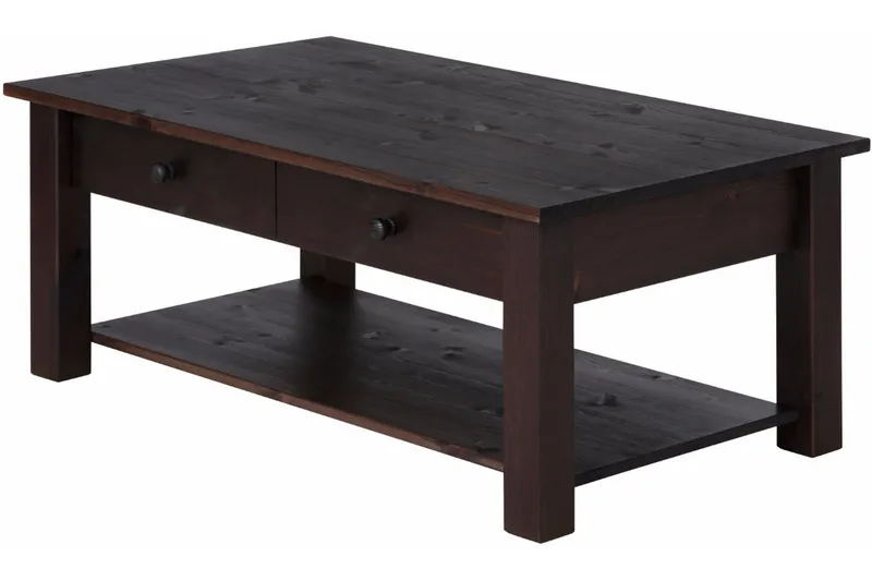 Evonne Soffbord 100 cm med Förvaring 2 Lådor + Hylla - Svart - Möbler - Vardagsrum - Soffbord & vardagsrumsbord - Soffbord